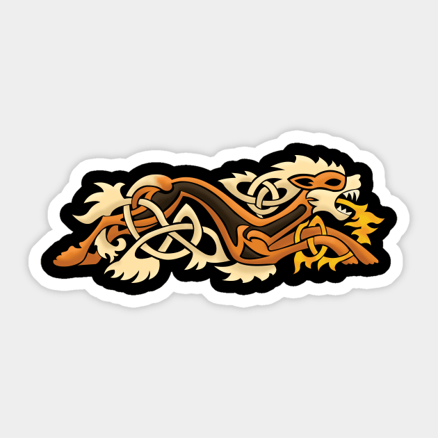 Celtic Fire Dog Sticker by WildHusky